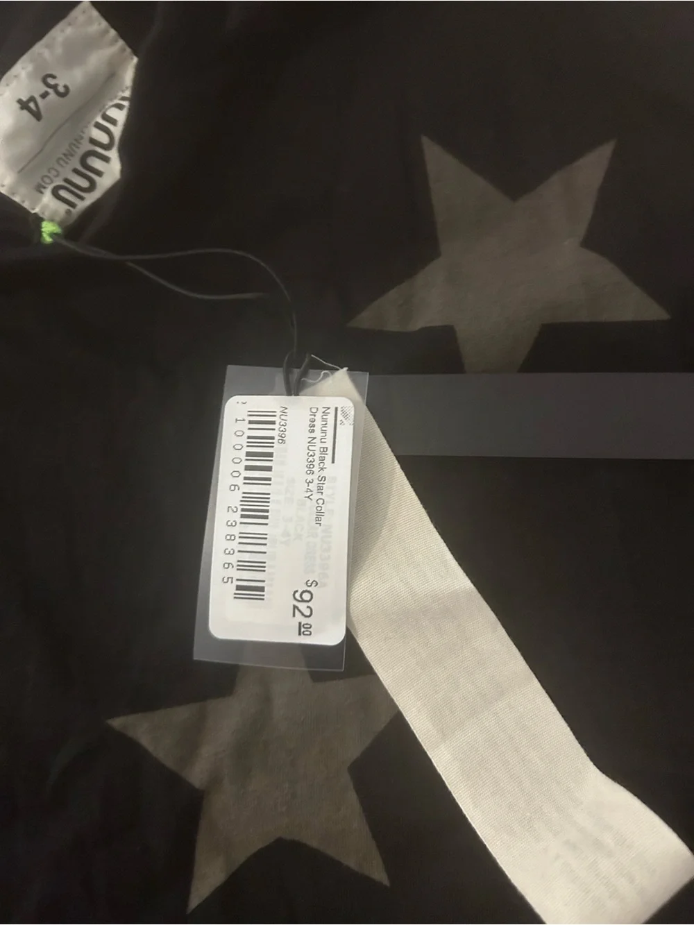 nununu Black dress with Gray Star Print